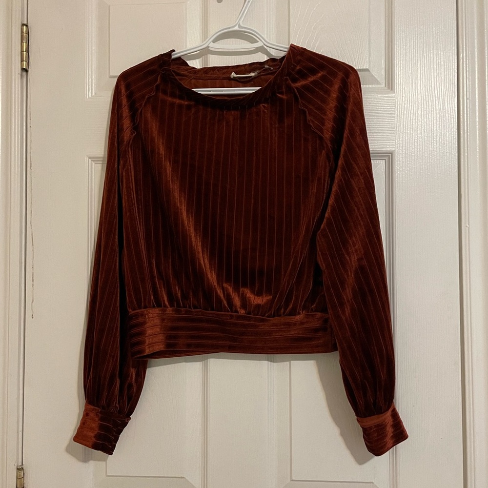 Orange velvet shirt
